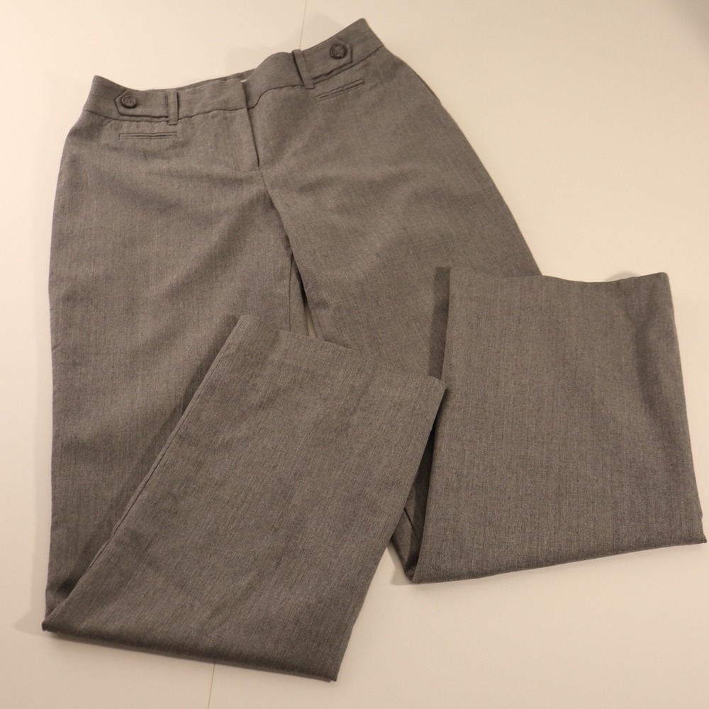 ANN TAYLOR LOFT Julie Fit Grey Tweed Bootcut Dress Pants Trousers Sz 4 - Picture 3 of 7
